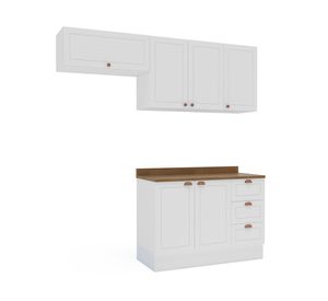 Kit cocina modular Royal blanco/café 6 puertas 3 cajones