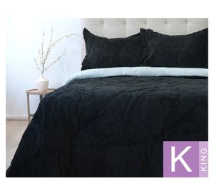 Cubrecama Jacquard sherpa negro 2.5 plazas