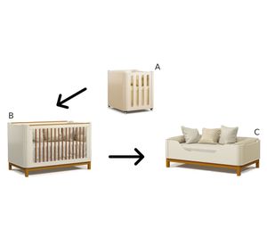 Cuna Flow 3 funciones eco wood 86.5x76x135 cm