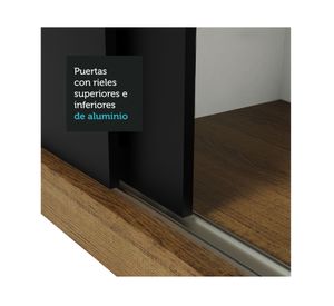 Clósets 3 puertas Monaco café/negro 205x170x51 cm