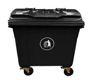 Contenedor basura con ruedas negro 1100 lt