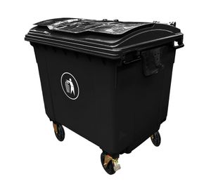 Contenedor basura con ruedas negro 1100 lt
