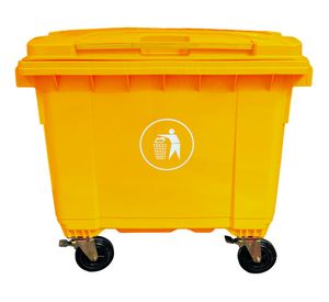 Contenedor basura con ruedas amarillo 660 lt