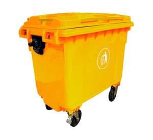 Contenedor basura con ruedas amarillo 660 lt