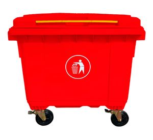 Contenedor basura con ruedas rojo 660 lt