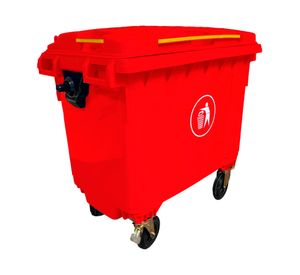Contenedor basura con ruedas rojo 660 lt