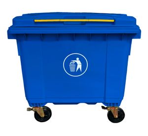 Contenedor basura con ruedas azul 660 lt