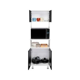 Mueble microondas Kitchen 54 blanco/wengue