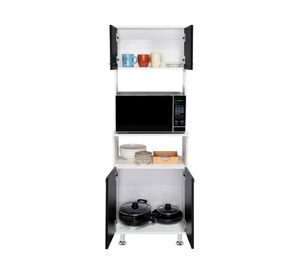Mueble microondas Kitchen 54 blanco/wengue