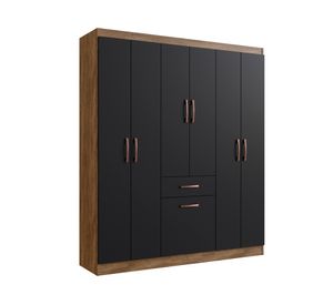 Clóset 6 puertas 1 cajón 1 zapatero 5806 preto negro