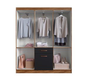 Clóset 6 puertas 1 cajón 1 zapatero 5806 preto negro