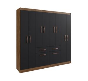 Clóset 8 puertas 2 cajones 2 zapateras 58808 preto negro