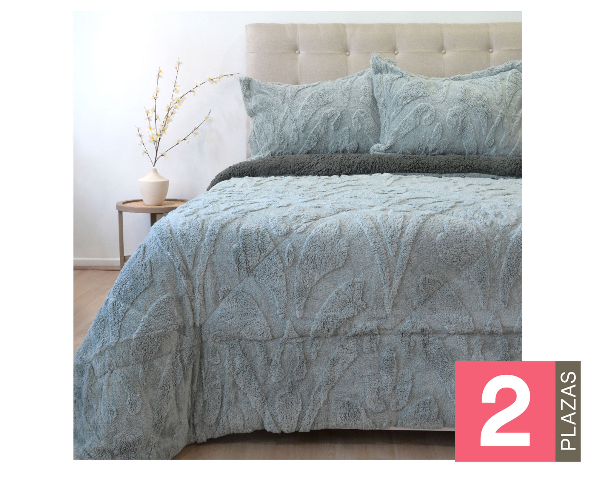 Doral Cubrecama Jacquard gris 2 plazas
