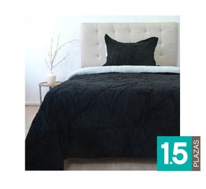 Cubrecama Jacquard negro 1.5 plazas