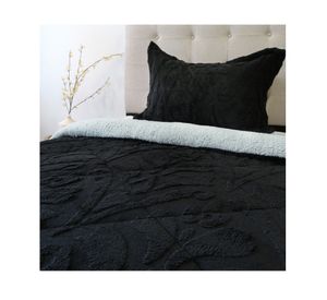 Cubrecama Jacquard negro 1.5 plazas