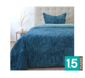 Cubrecama Jacquard azul 1.5 plazas