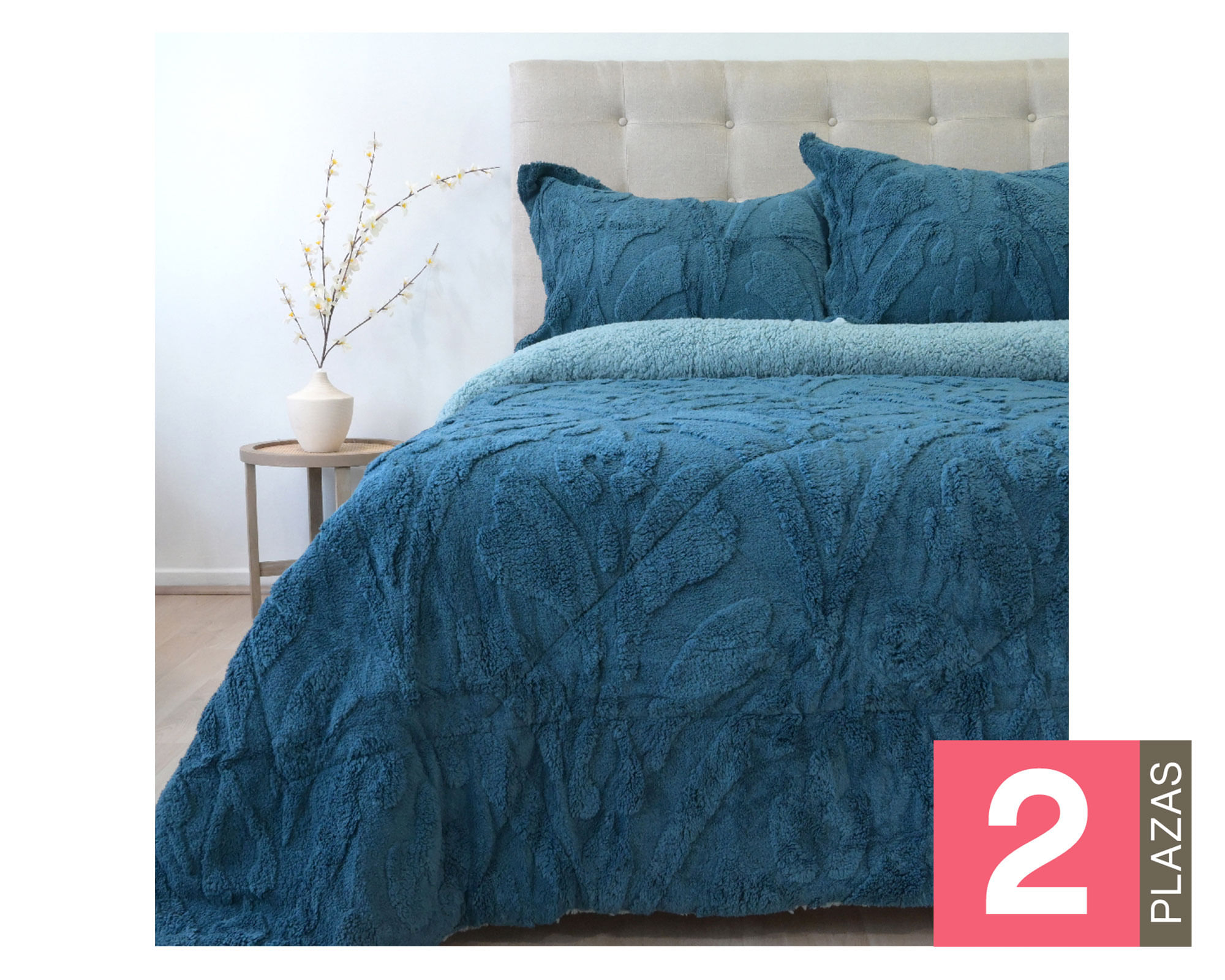 Doral Cubrecama Jacquard azul 2 plazas