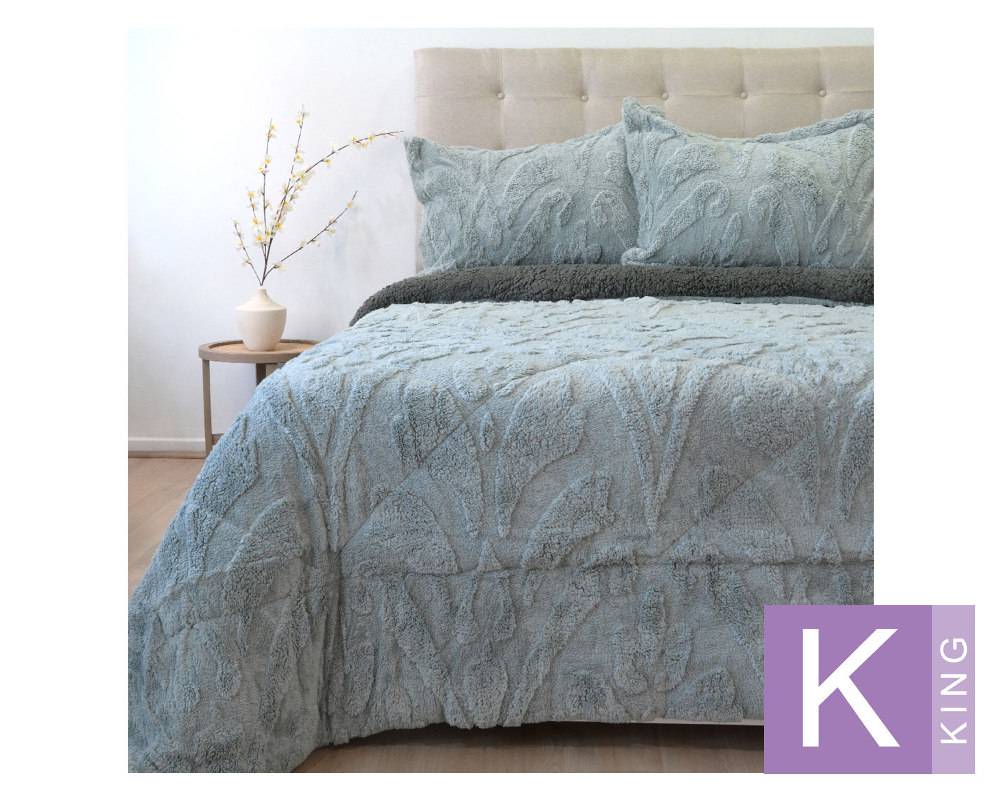 Doral Cubrecama Jacquard gris King