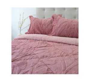 Cubrecama Jacquard rosa King