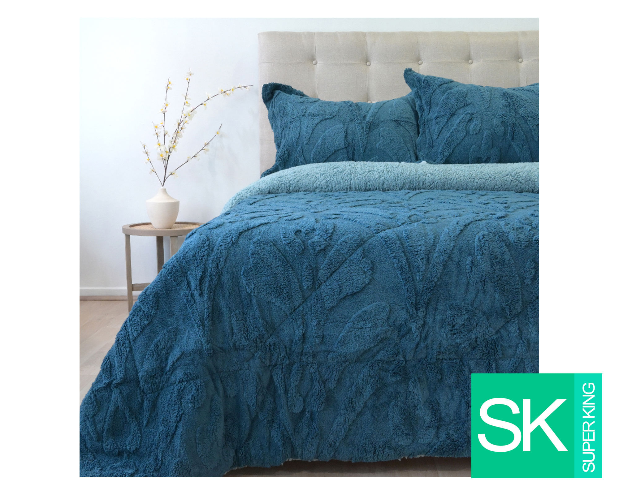 Doral Cubrecama Jacquard azul Súper King