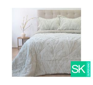 Cubrecama Jacquard beige Súper King