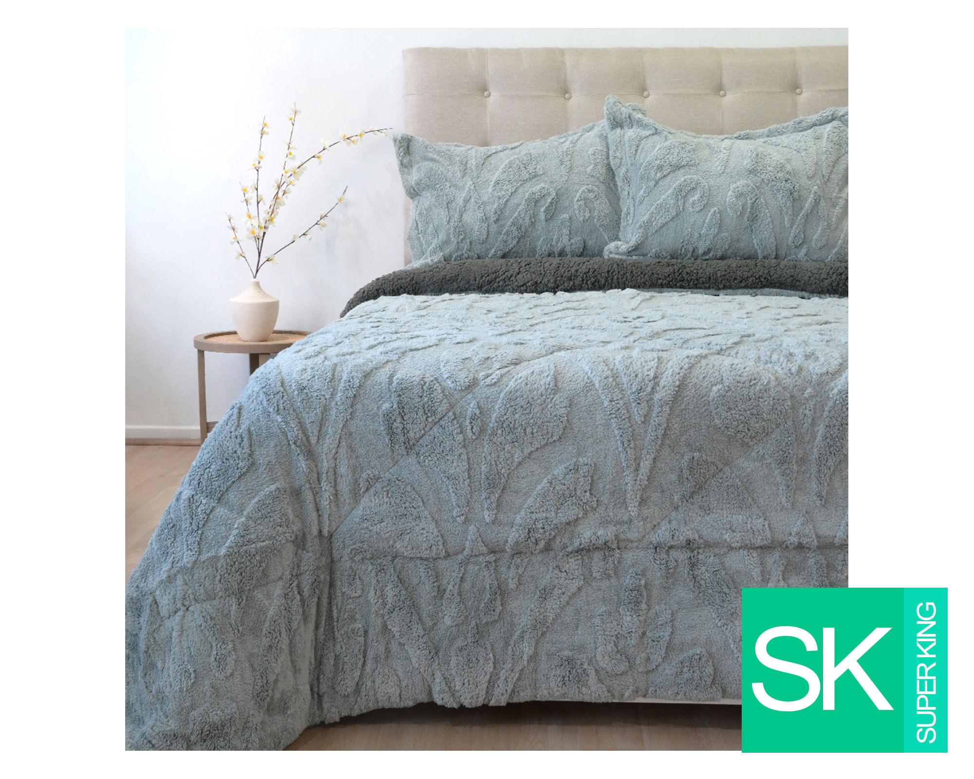 Doral Cubrecama Jacquard gris Súper King