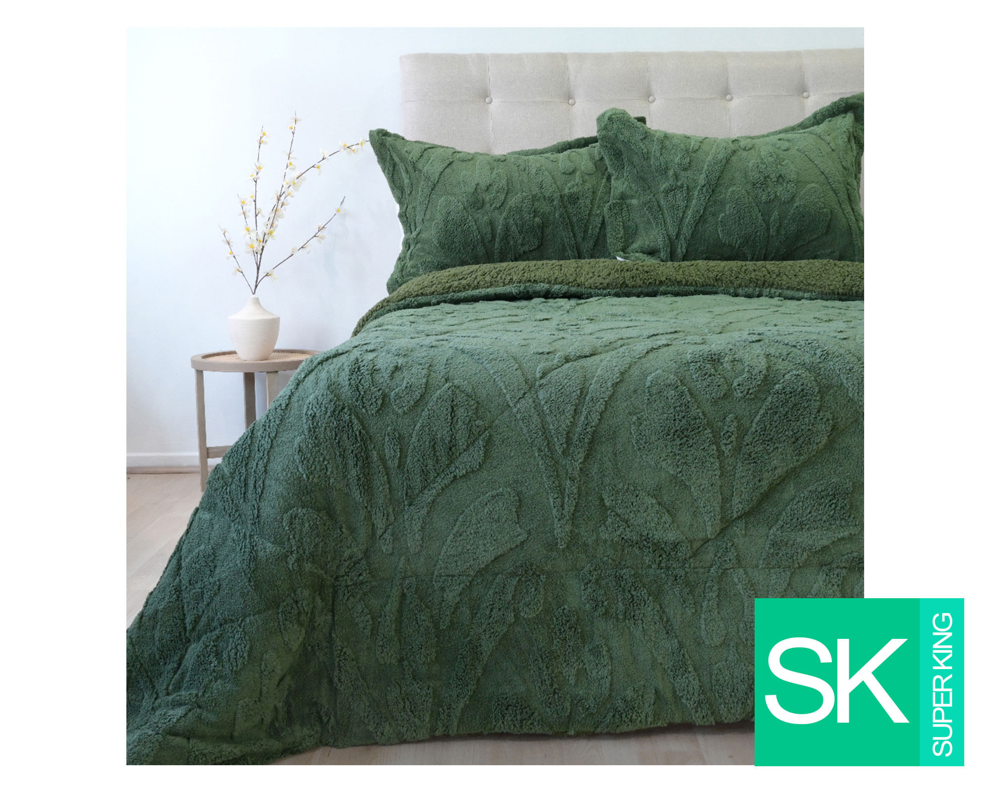 Doral Cubrecama Doral verde Súper King