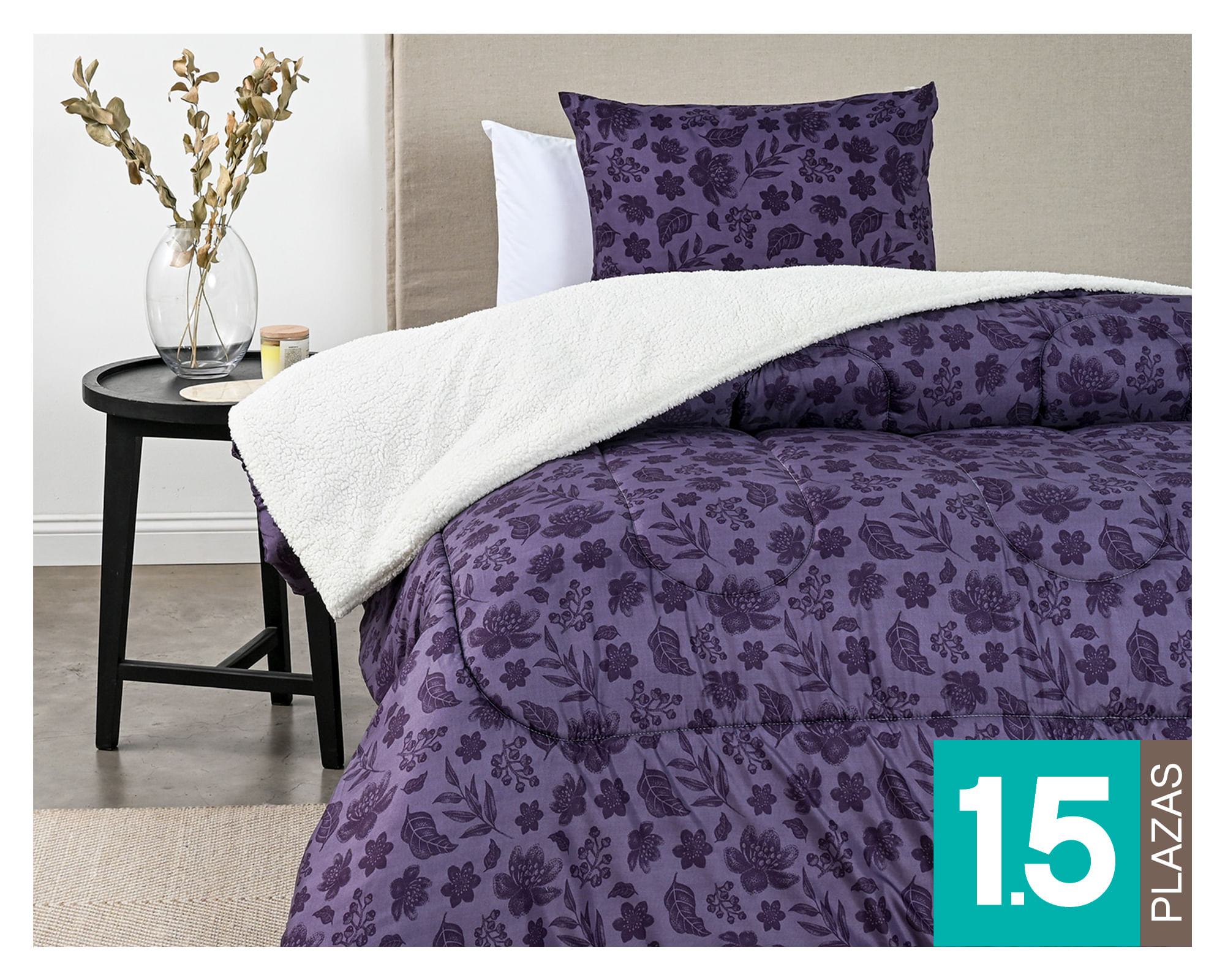 American Family Plumón Olma morado 1.5 plazas