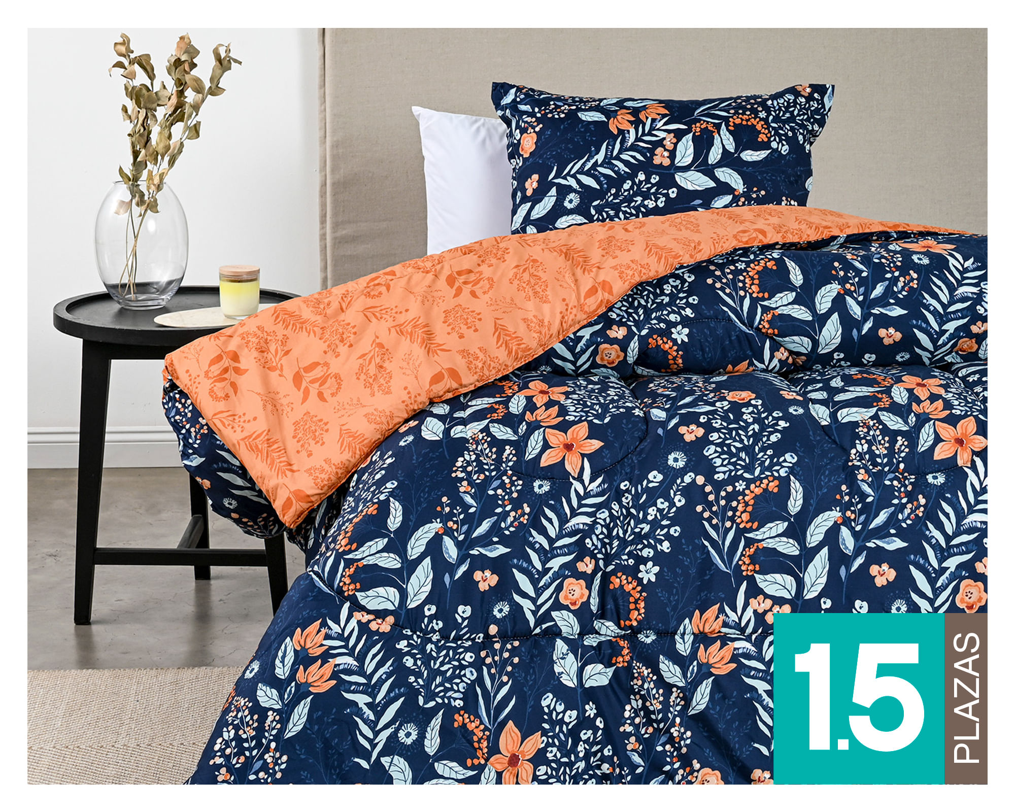 American Family Plumón Frambella azul 1.5 plazas
