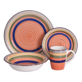 Vajilla Zanse orange 24 piezas