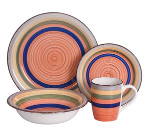 Vajilla Zanse orange 24 piezas