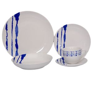 Vajilla Castle blanco/azul 30 piezas