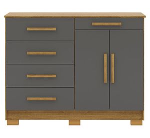 Cómoda 5 cajones 2 puertas Americana gris