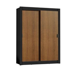 Clósets 2 puertas Denver negro/café 205x117x51 cm