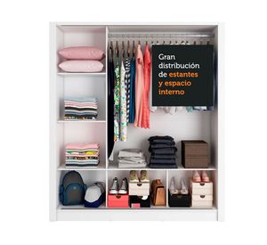 Clósets 3 puertas Monaco blanco 205x170x51 cm