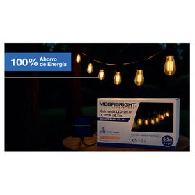 Guirnalda LED solar 6.5 m 10L cálida