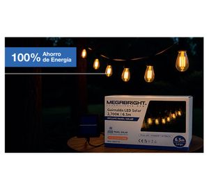 Guirnalda LED solar 6.5 m 10L cálida