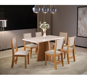 Juego comedor 6 sillas Firenze 78.1x77x50 cm