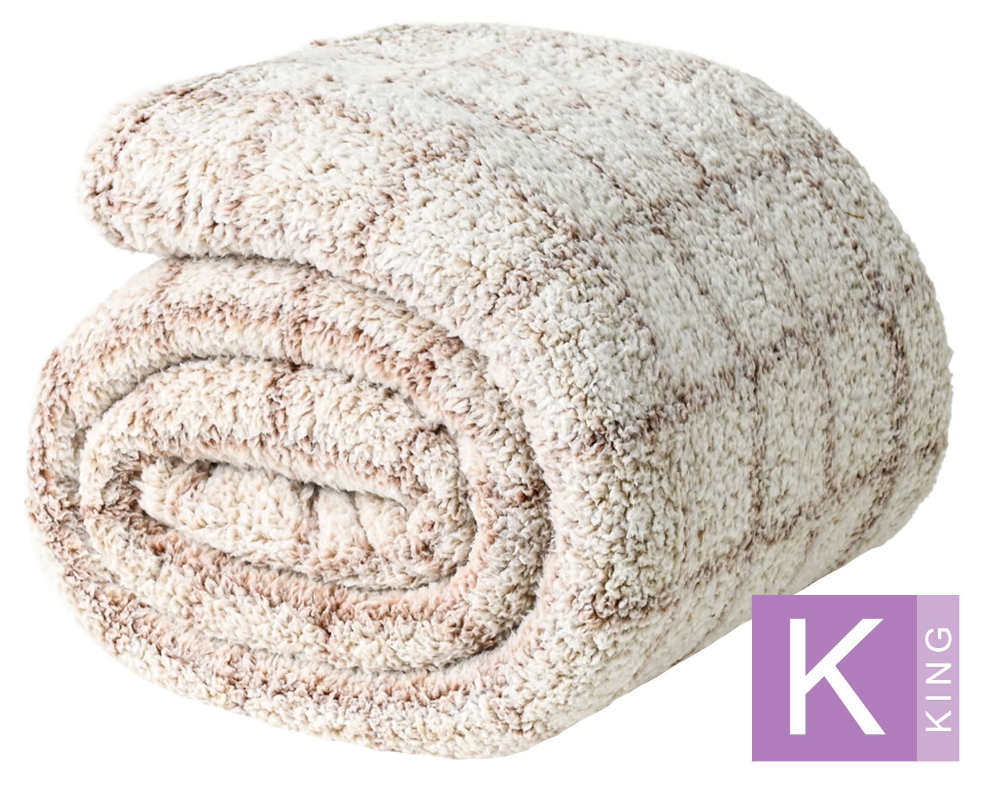 American Family Frazada Cuadros Beige King