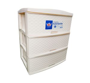 Cajonera Kusi 3 cajones ratán crudo