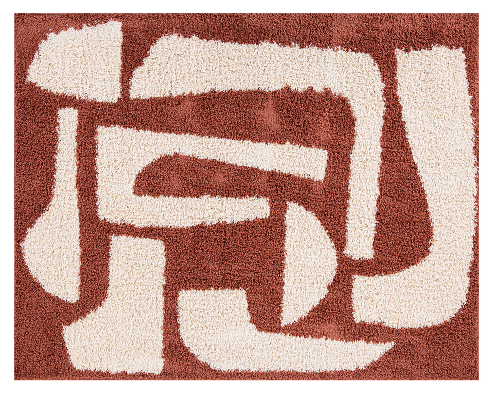 Idetex Alfombra Shaggy Monet terracota 150x200 cm