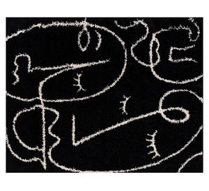 Alfombra Shaggy Monet negro 150x200 cm