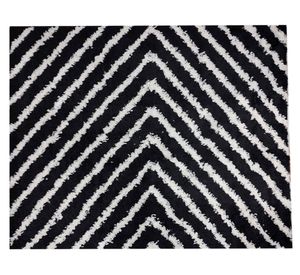 Alfombra Shaggy Guiza negro 150x200 cm