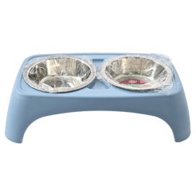Plato para mascotas doble alto acero inoxidable 500 ml