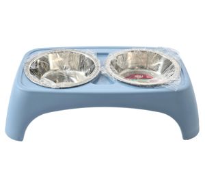 Plato para mascotas doble alto acero inoxidable 500 ml