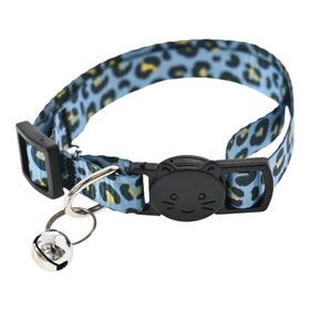 Collar gato poliéster animal print azul