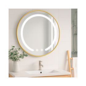 Espejo redondo luz LED 3 colores 80 cm