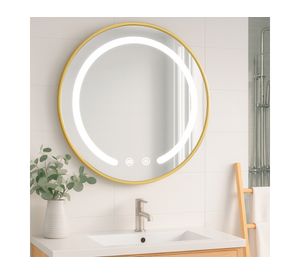 Espejo redondo luz LED 3 colores 80 cm