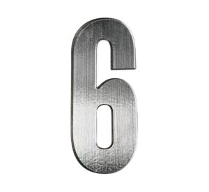 Número casa 6 aluminio 7.5 x 3 cm