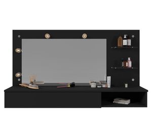 Tocador 1 cajón Lumiere negro 76.5x135x30 cm